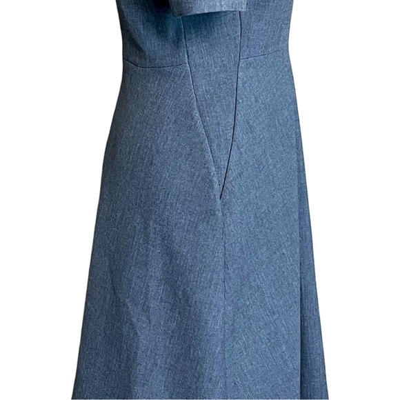 ZARA Women’s Midi A-Line Short Sleeve Dress Size S Heather Grey Light Stretch - Picture 4 of 6